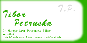 tibor petruska business card